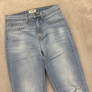 L'AGENCE Jeans Women's 25 High Line Distressed Skinny in Lombards Destruct Denim